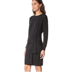 Autumn Cashmere Charcoal Long Sleeve wrap Dress